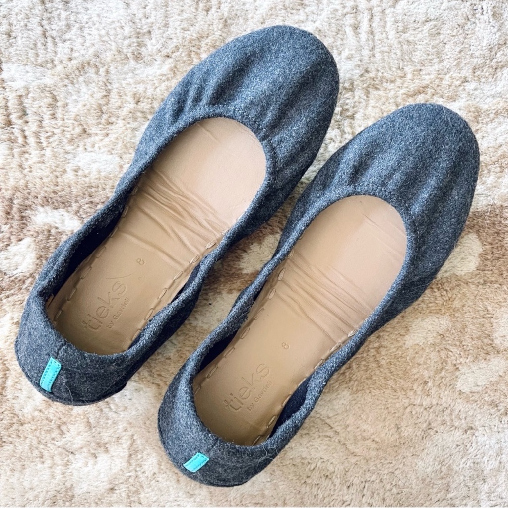 Tieks Greystone Vegan Wool Foldable Ballet Flats In Grey Size 8